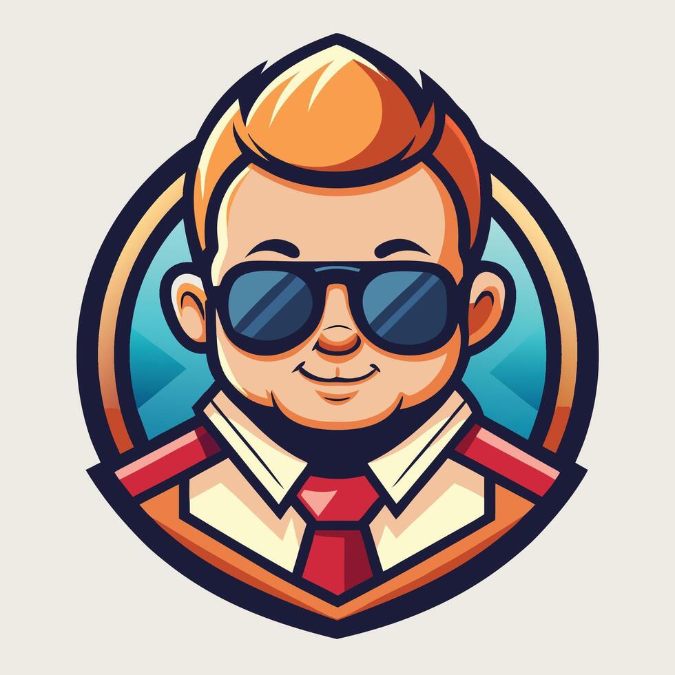 a cartoon character with sunglasses and tie vector