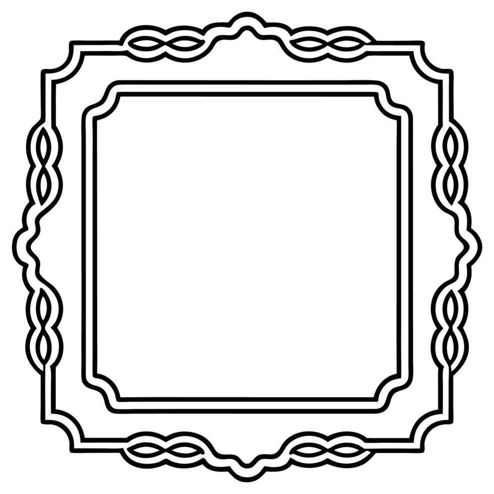 a black and white drawing of a square frame vector