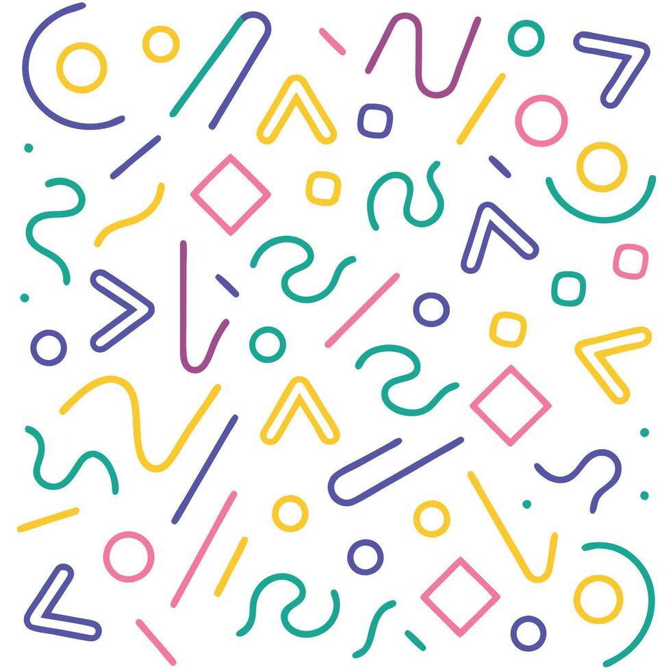 a colorful pattern with geometric shapes and lines vector