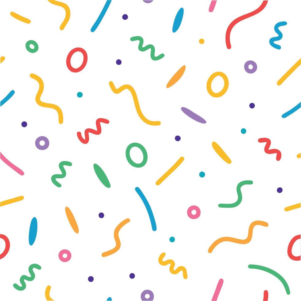 a colorful pattern with many different shapes and lines vector