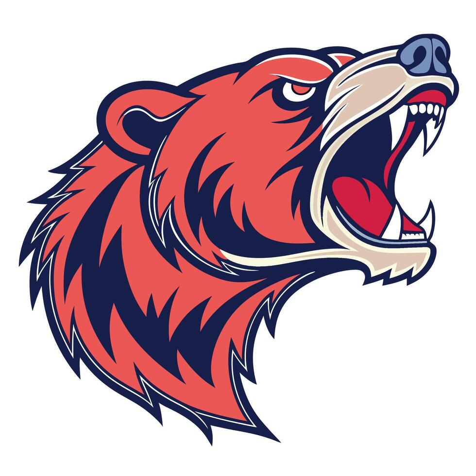 the head of a bear with its mouth open vector