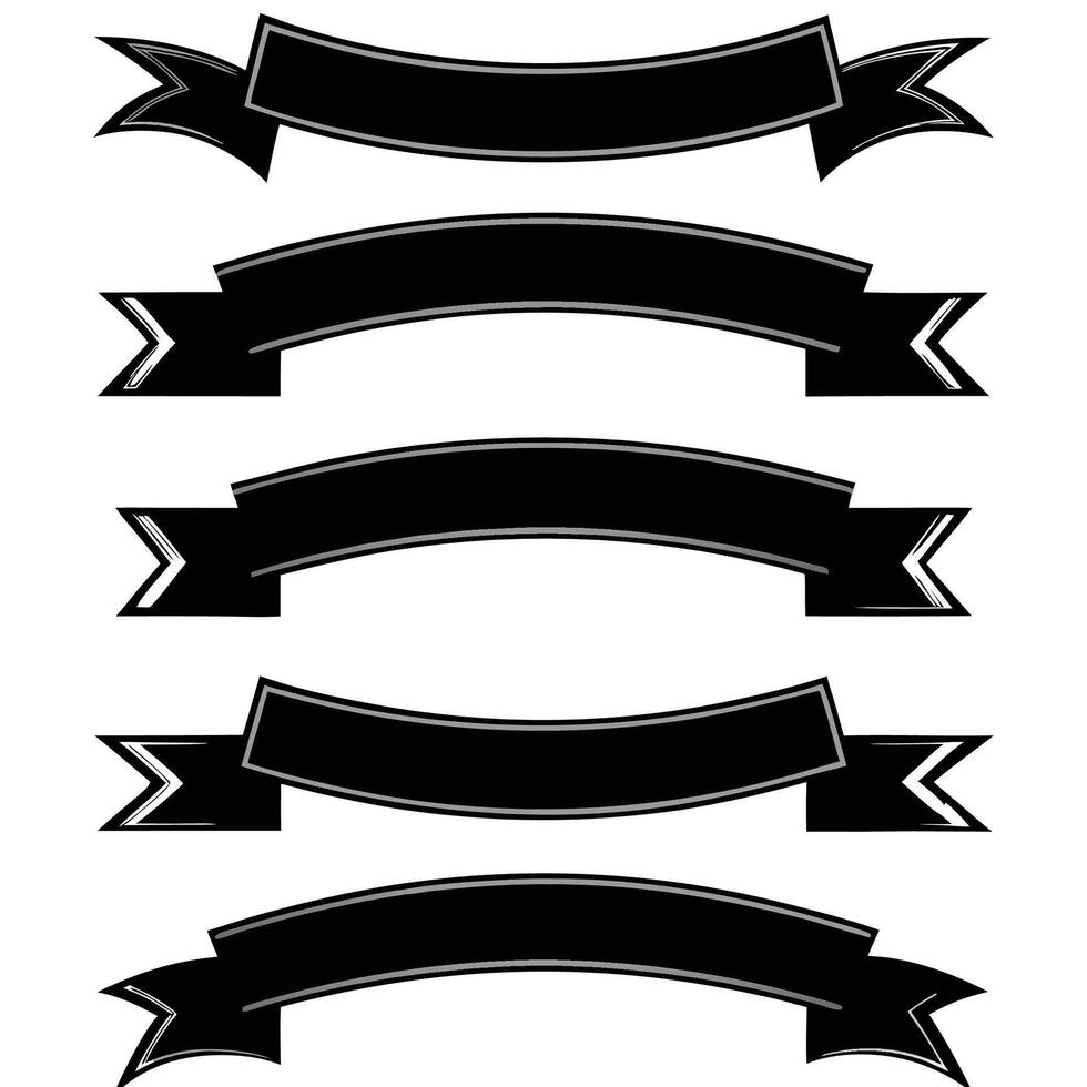 a set of black ribbons on a white background vector