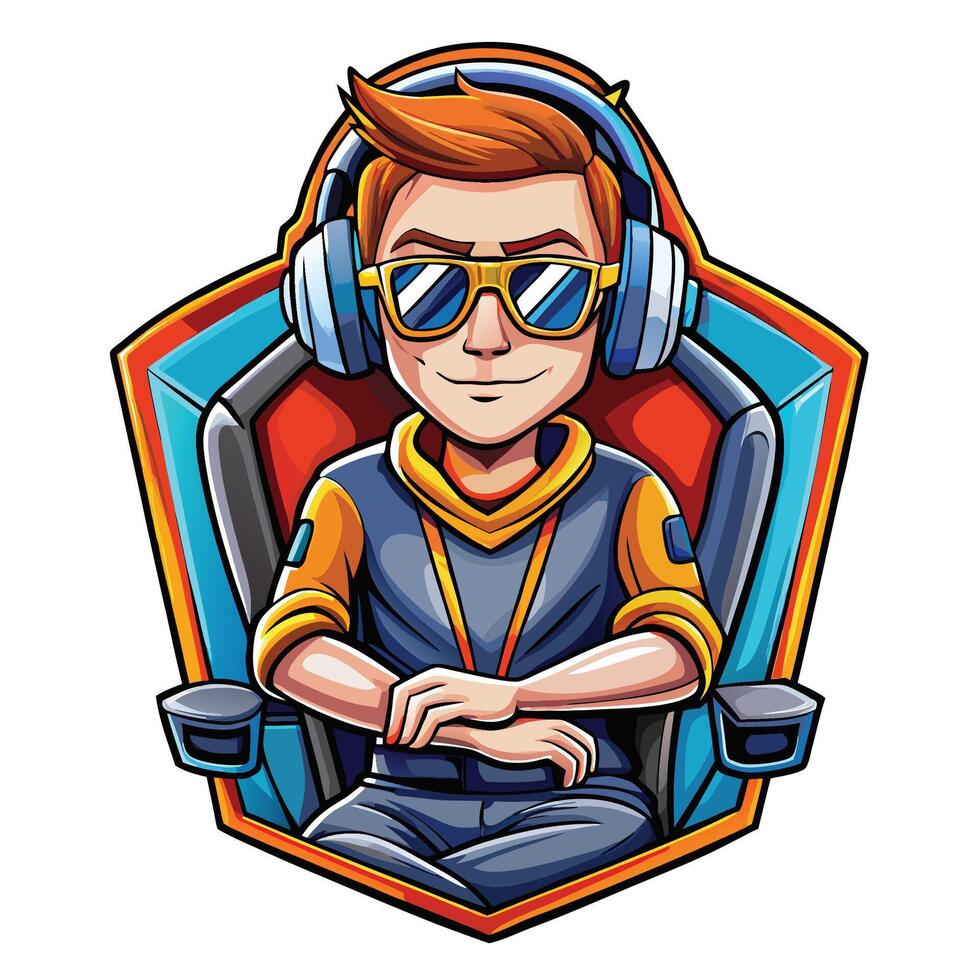 a cartoon character wearing headphones and sunglasses vector