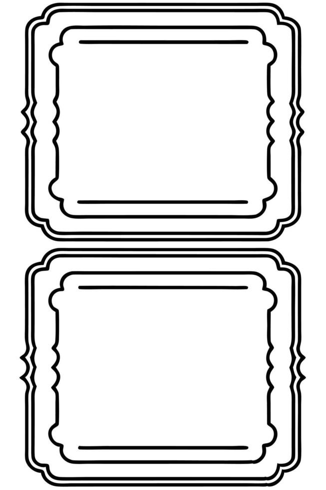 two blank frames with black and white borders vector