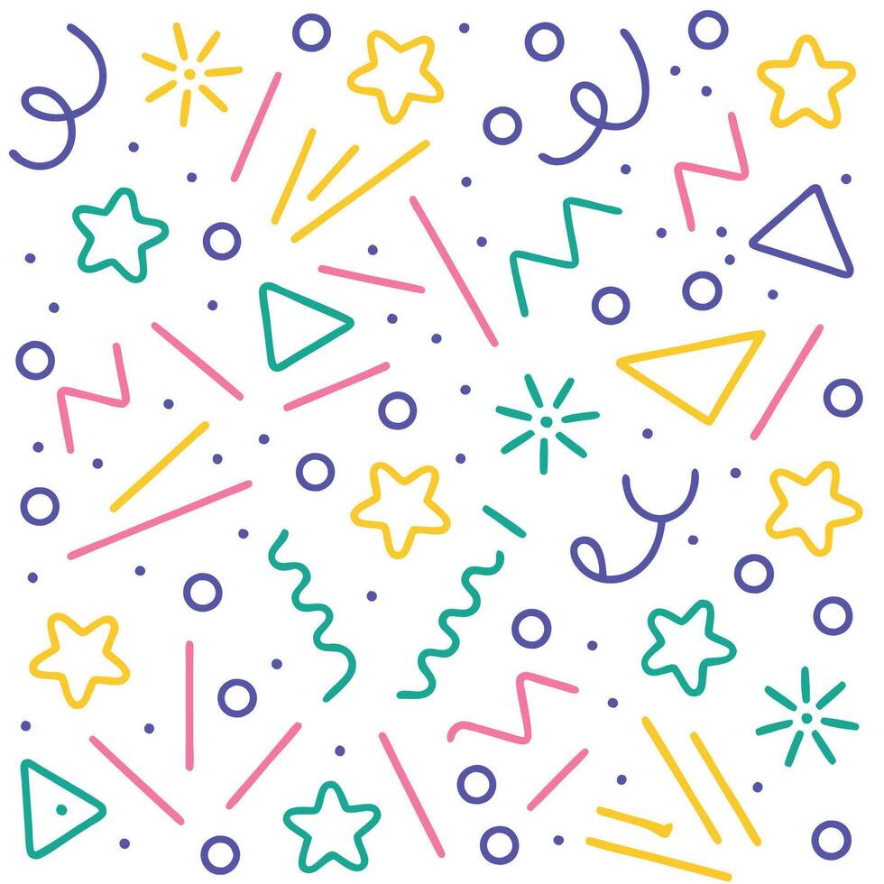 a colorful pattern with stars and triangles vector