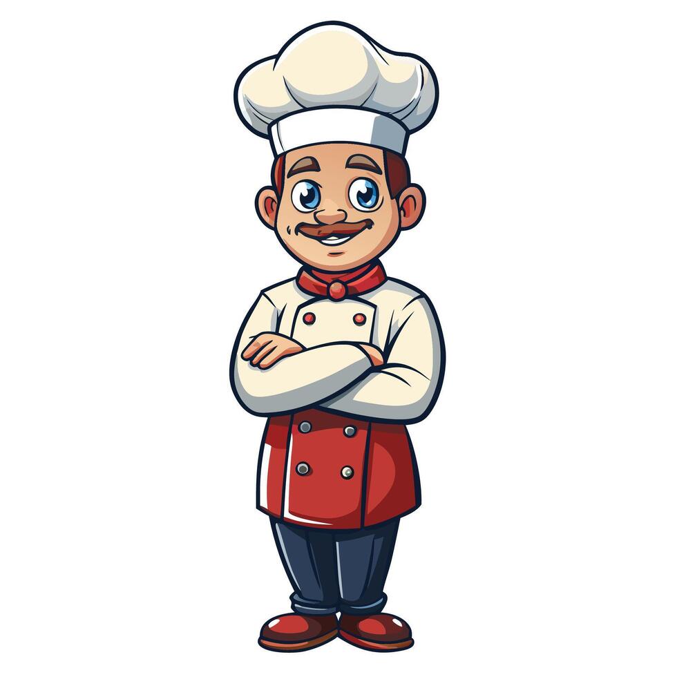 chef cartoon character illustration isolated on white background vector