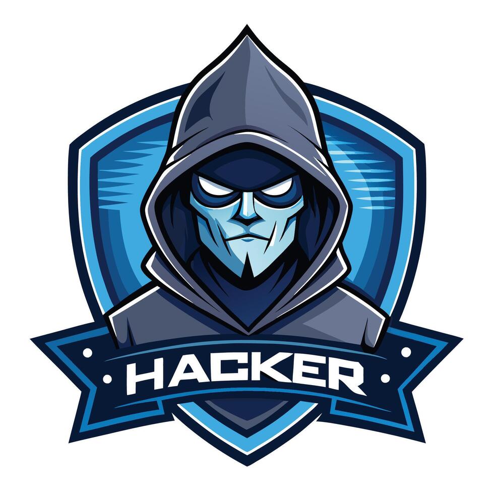 a cartoon character with a hoodie and a blue shield vector