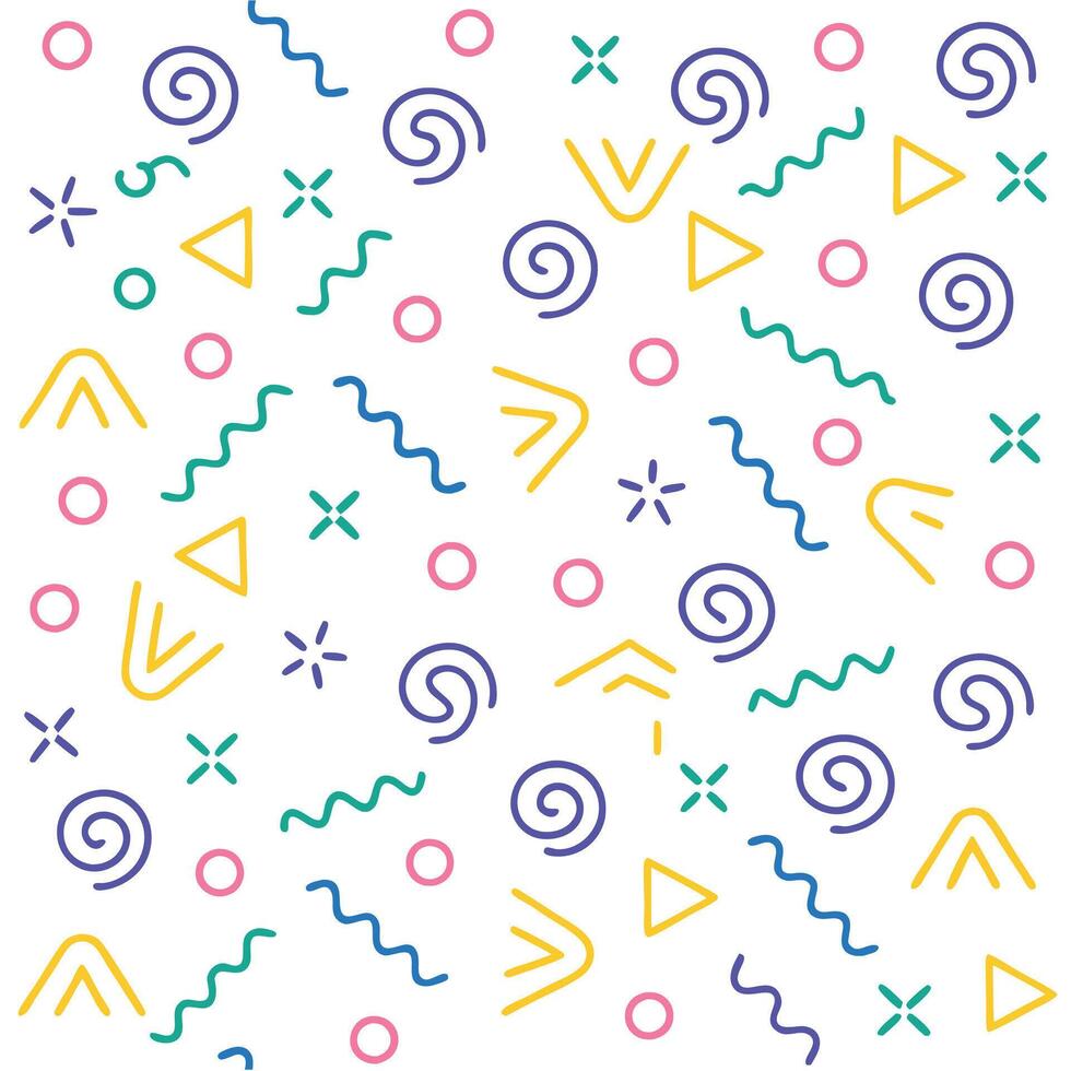 seamless pattern with colorful geometric shapes and lines vector