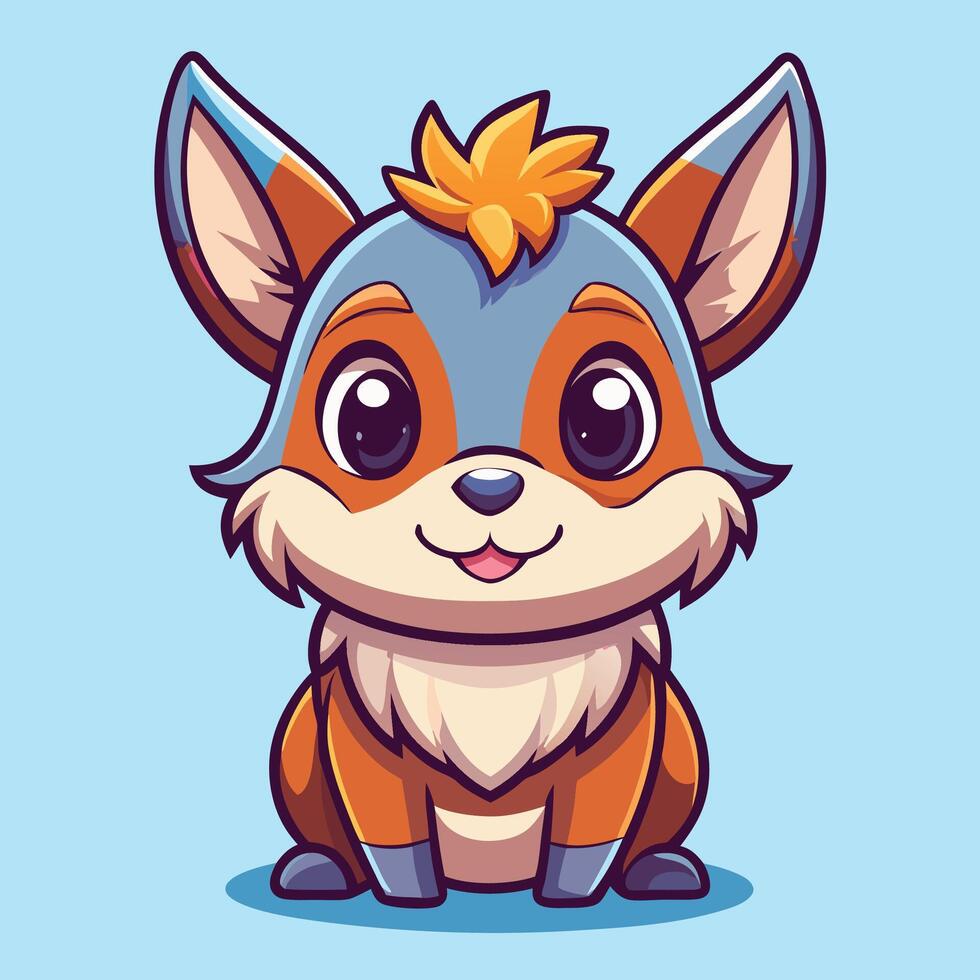 cartoon fox with blue eyes and orange fur vector