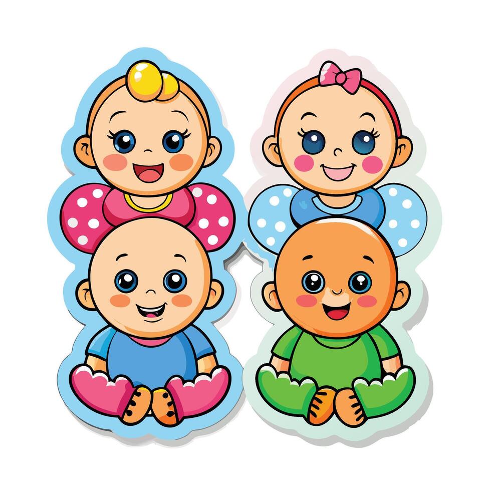 baby stickers art vector