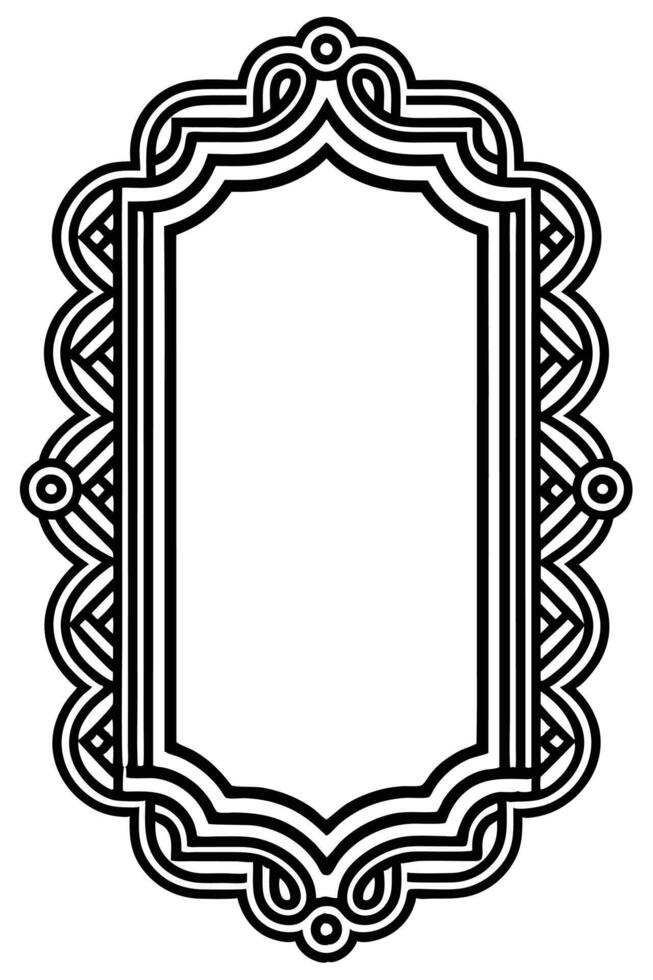a black and white drawing of a frame with a border vector