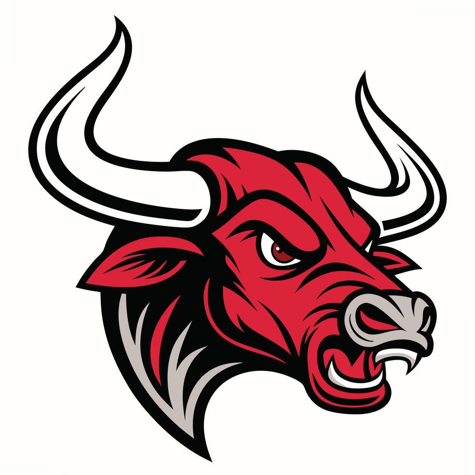 the head of a bull is shown in this illustration vector
