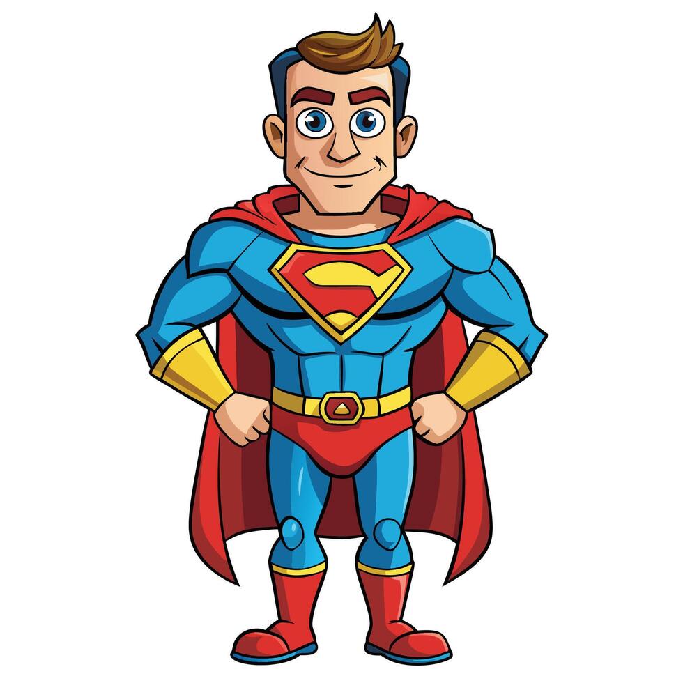 superman cartoon character illustration vector