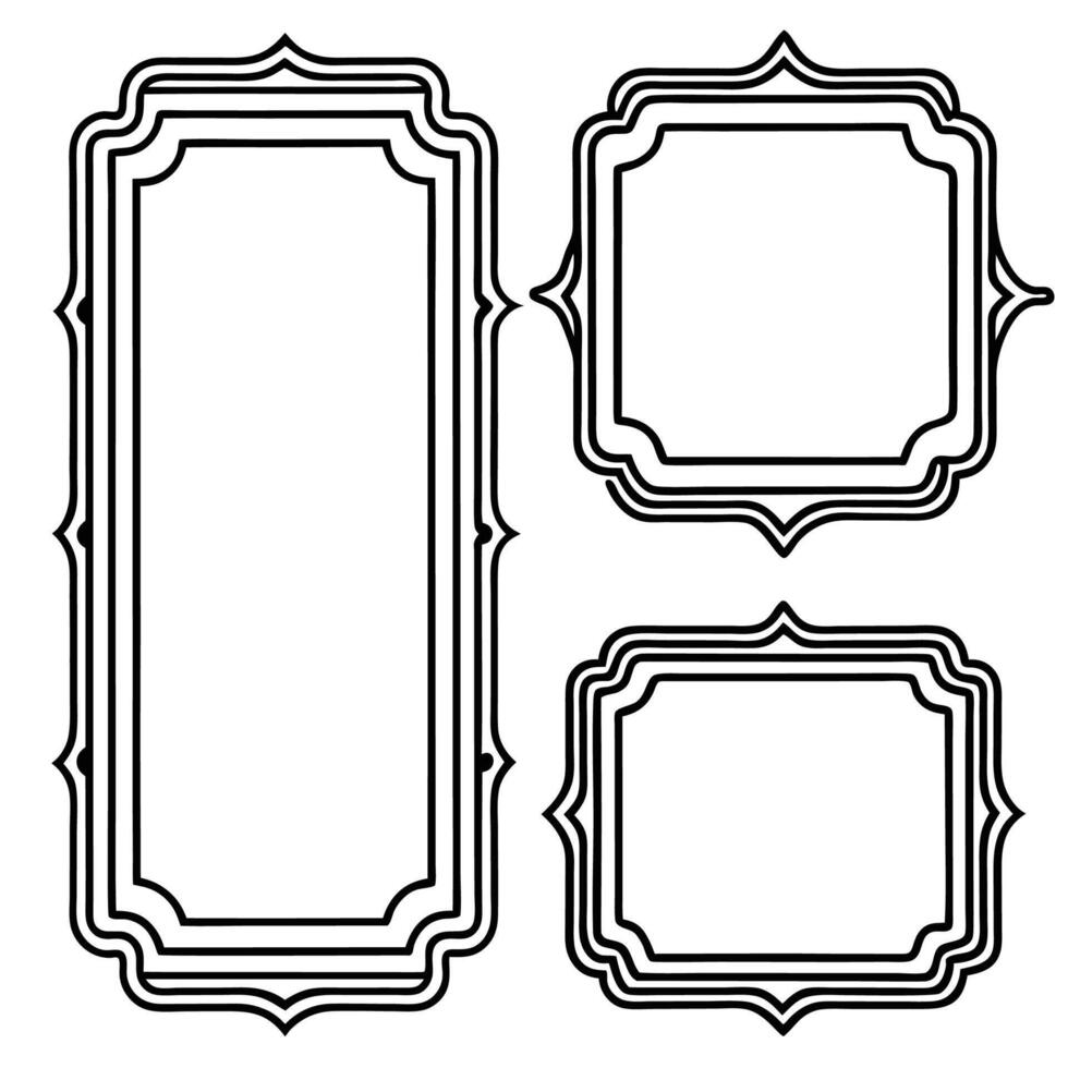 a set of four black and white frames vector