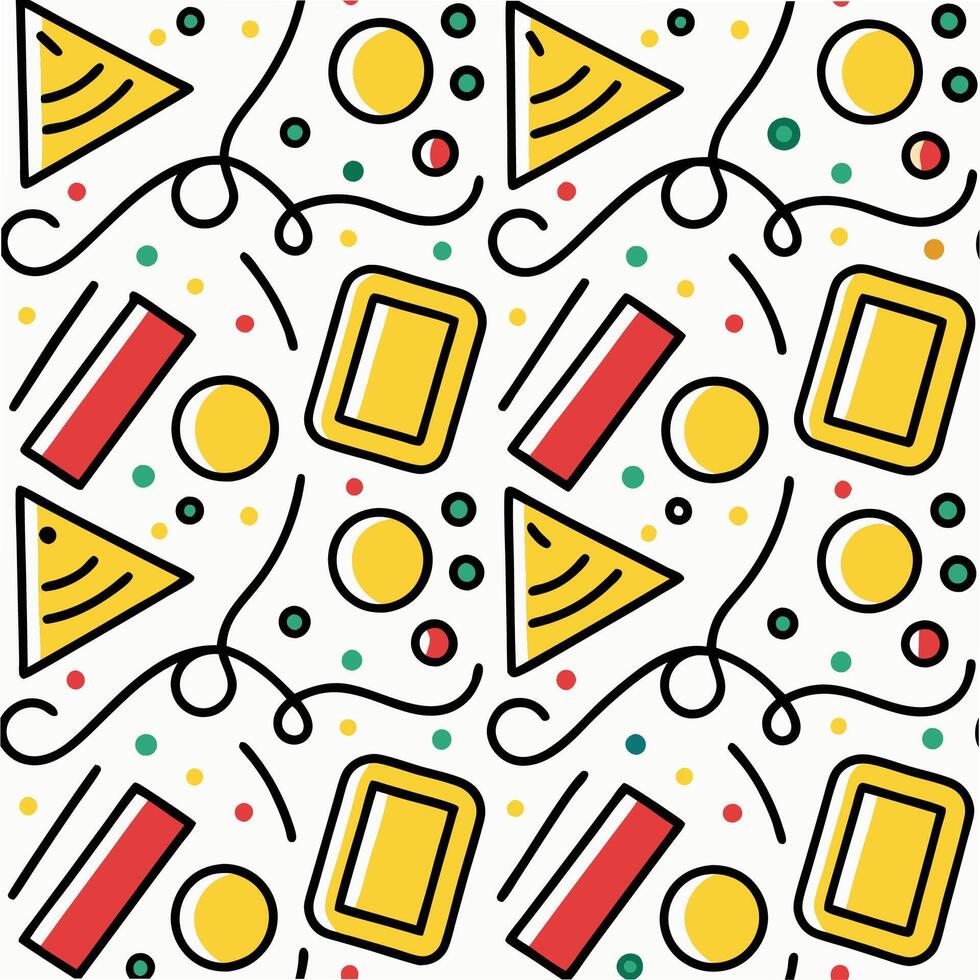a colorful pattern with various shapes and colors vector