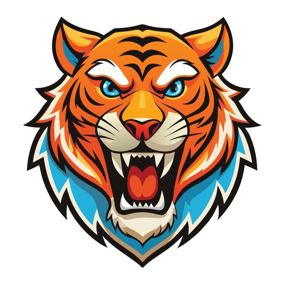 the head of a tiger is shown in this illustration vector