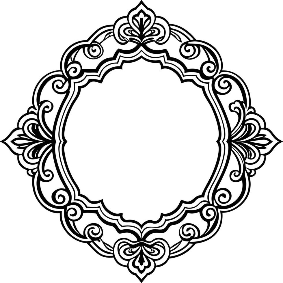 a round frame with ornate design vector