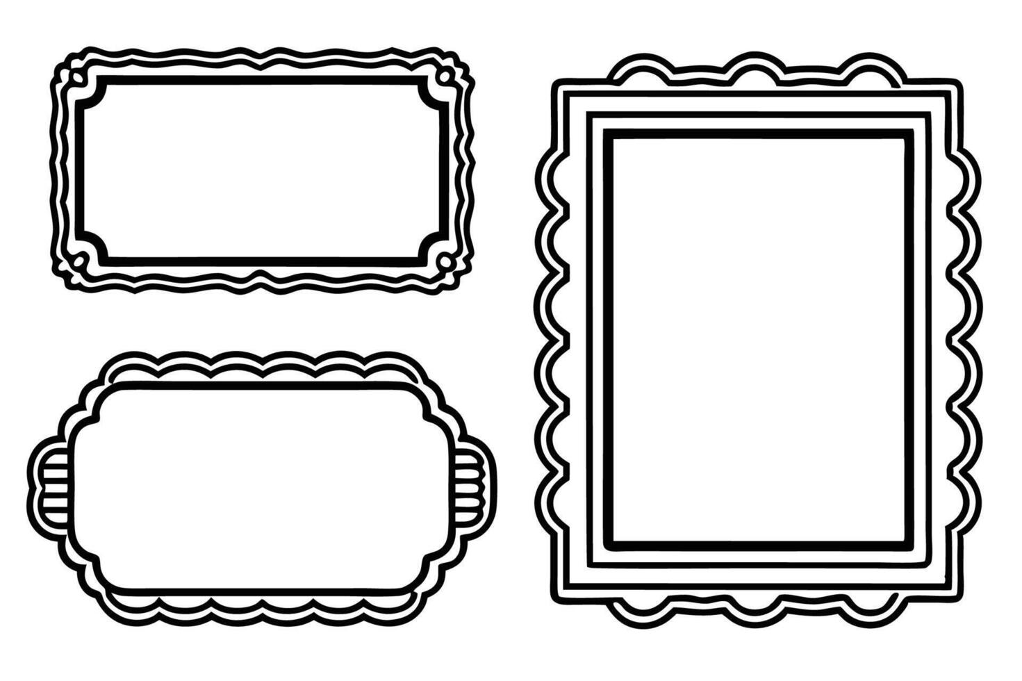 a set of four frames with a border vector