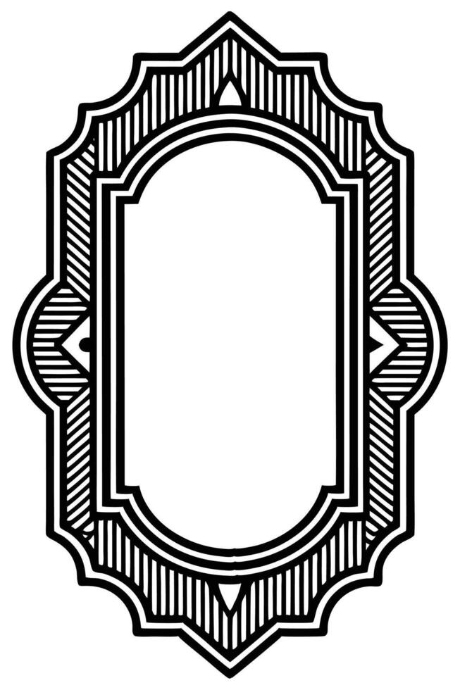 a black and white drawing of a frame with a border vector