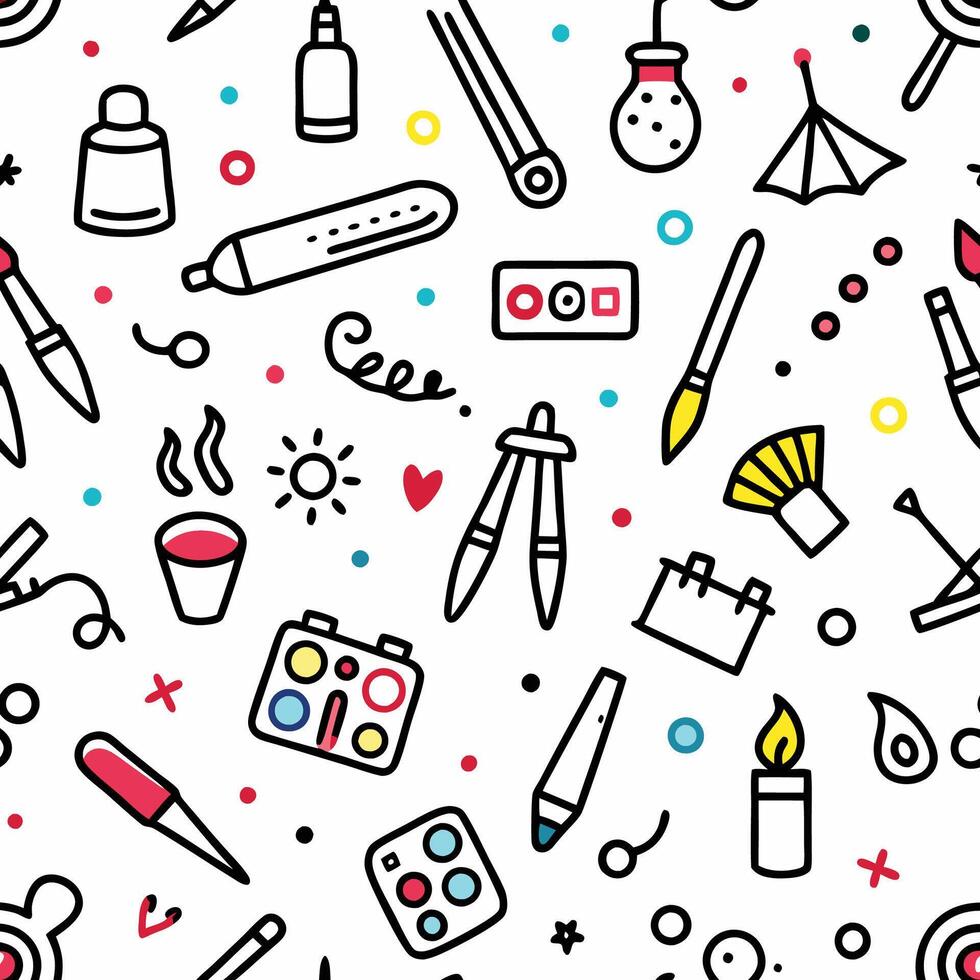 art and craft seamless pattern illustration vector