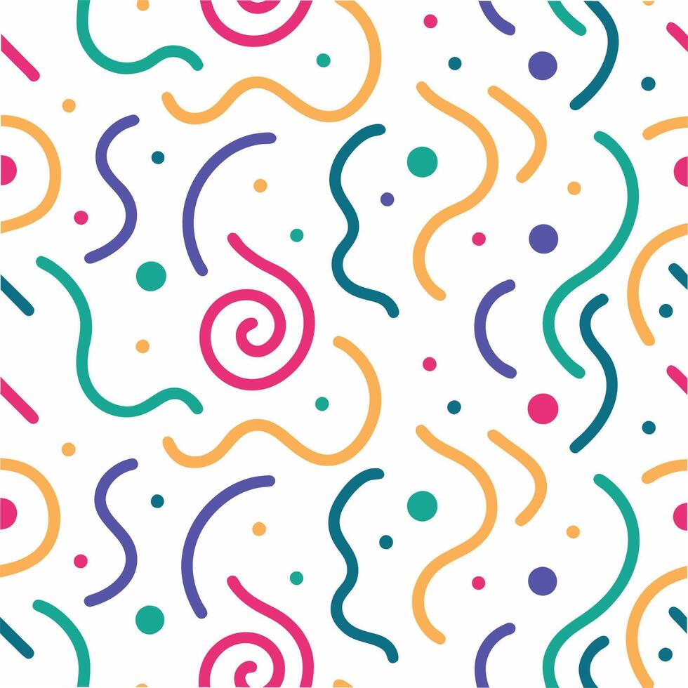 seamless pattern with colorful shapes and lines vector