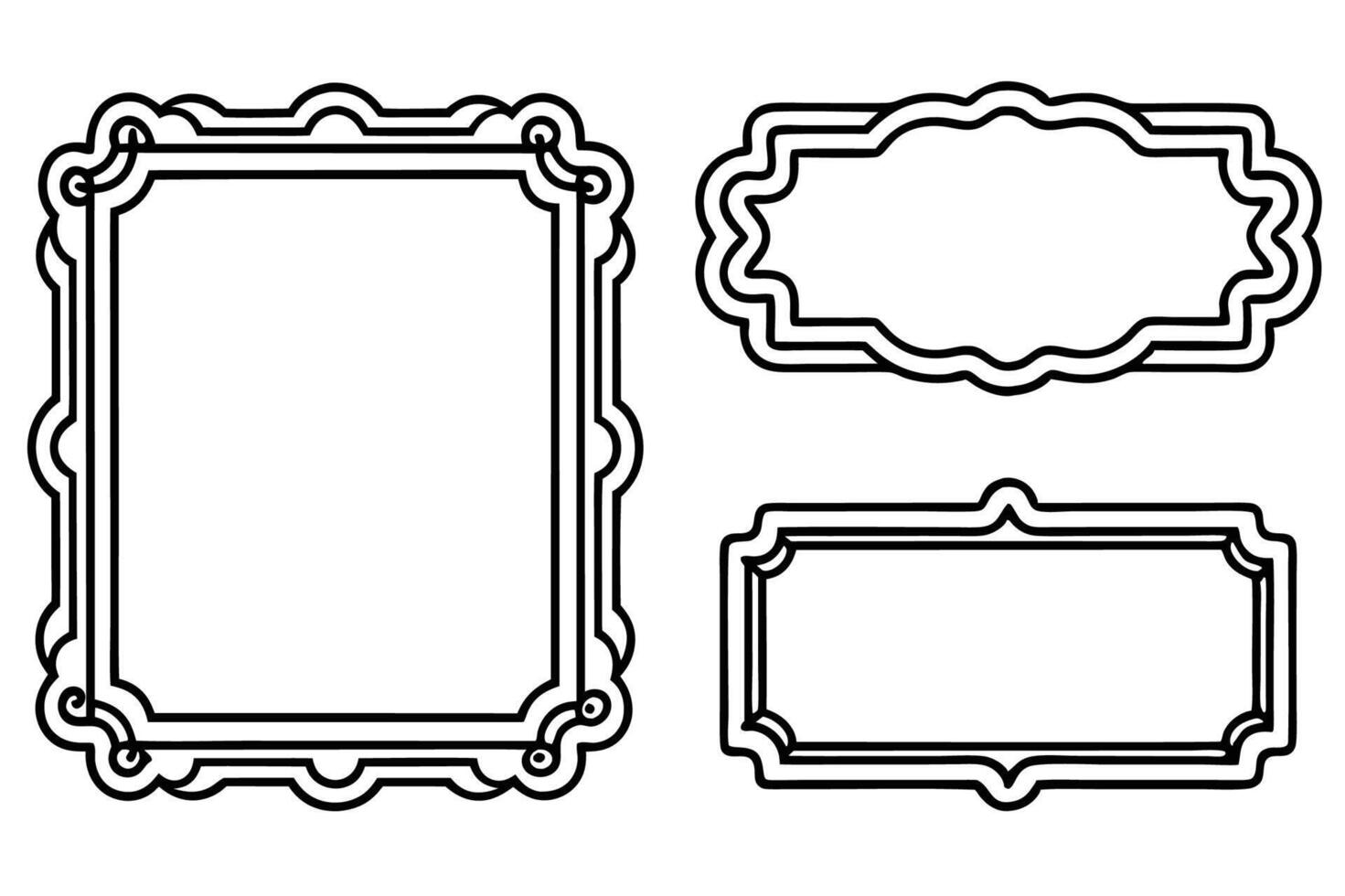 a set of four black and white frames vector