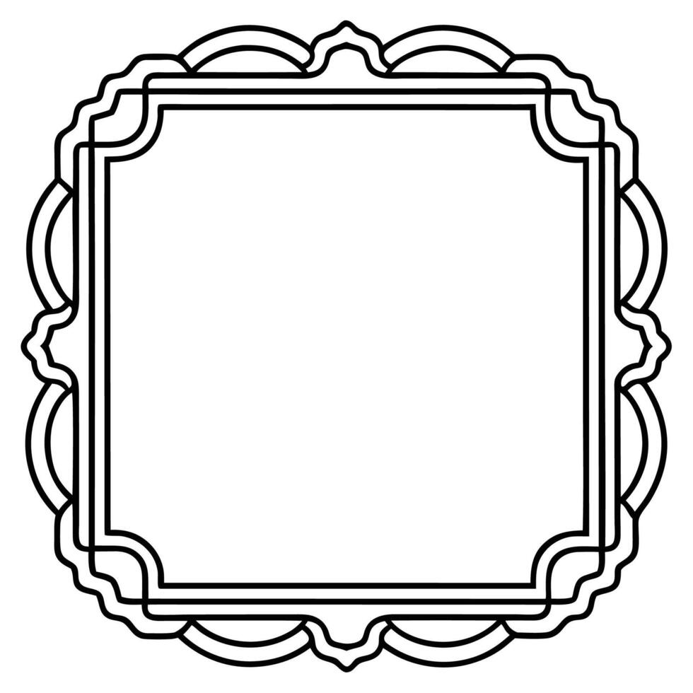 a black and white drawing of a square frame vector