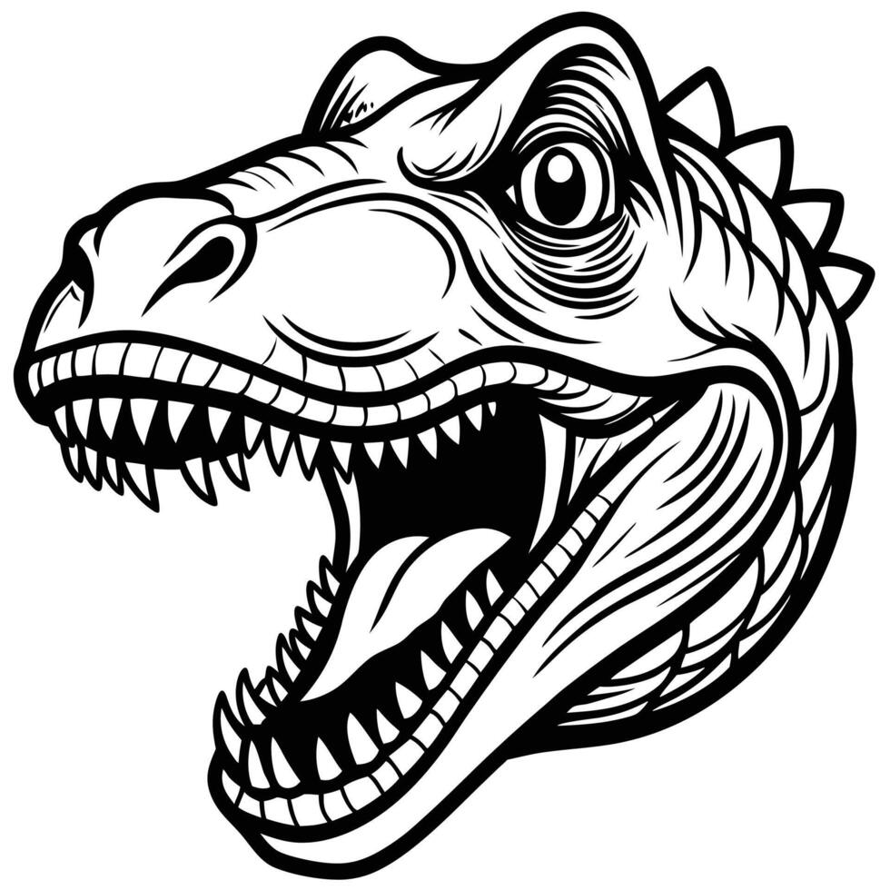 a t - rex head with its mouth open vector