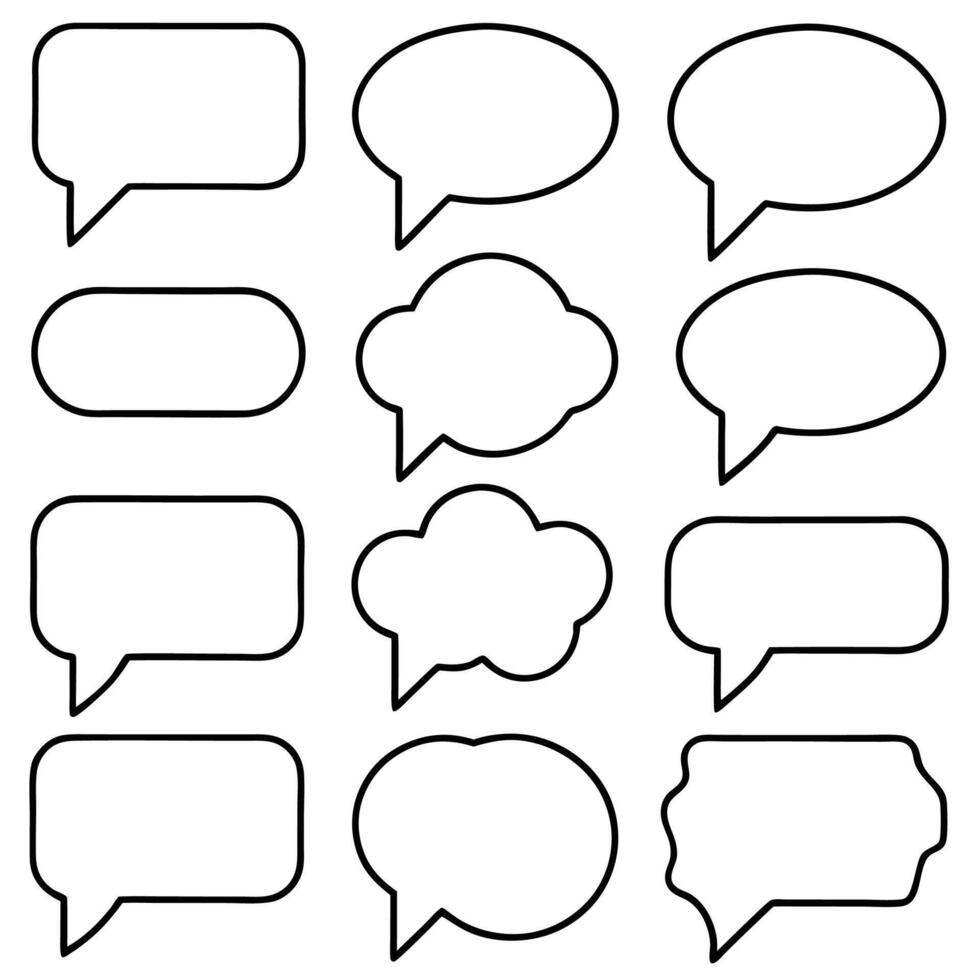 speech bubbles set of different shapes and sizes vector