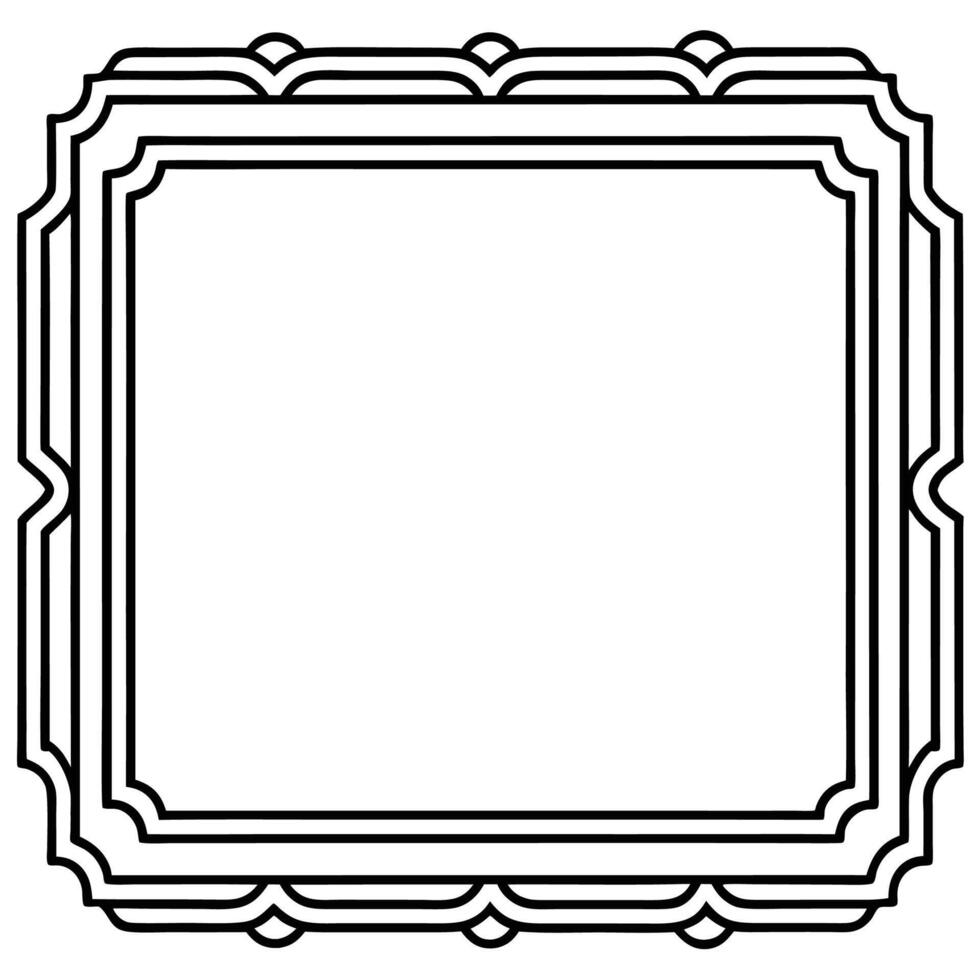 a black and white drawing of a square frame vector
