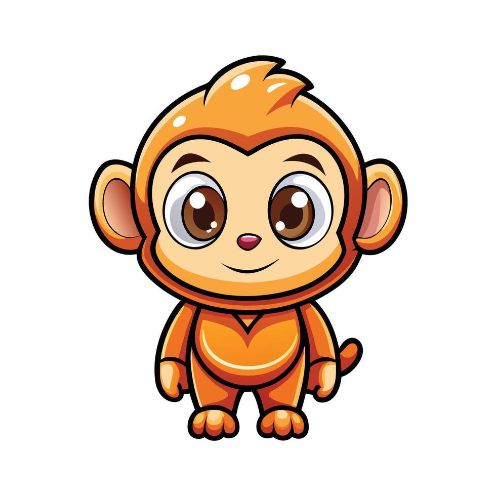 a cartoon monkey with big eyes and a big nose vector