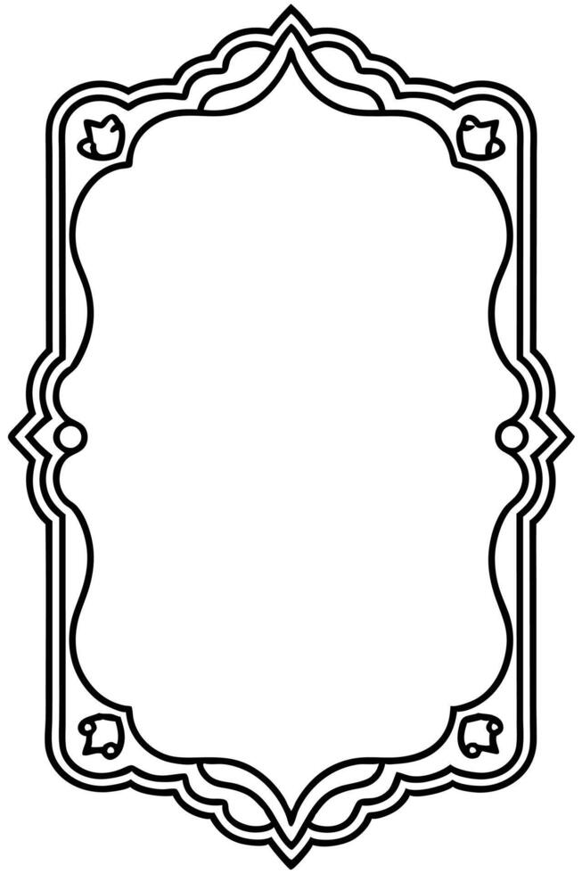 a black and white drawing of a frame with a decorative border vector