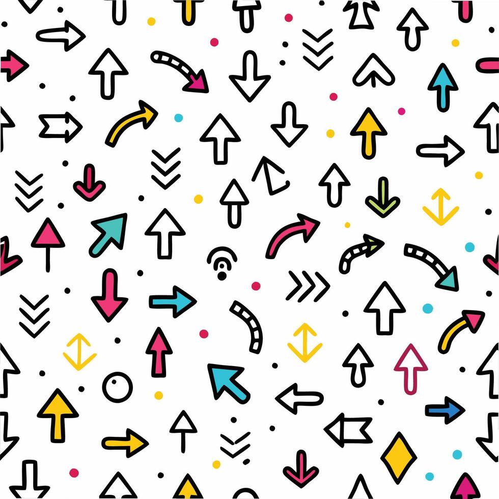 seamless pattern with colorful arrows and arrows vector