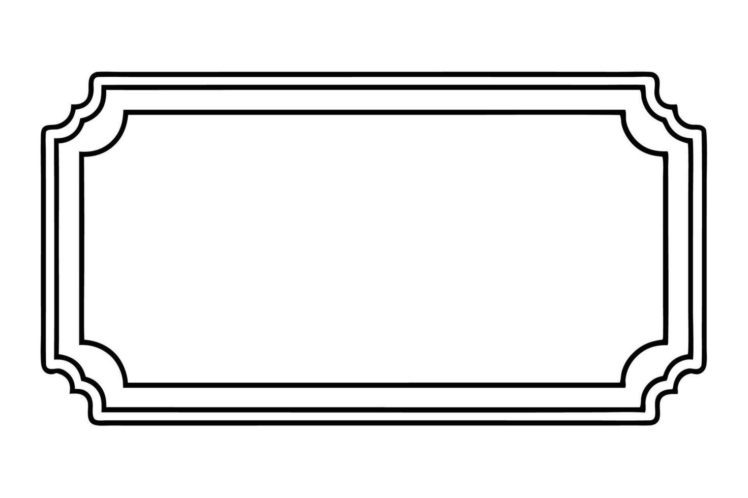 a black and white drawing of a blank frame vector
