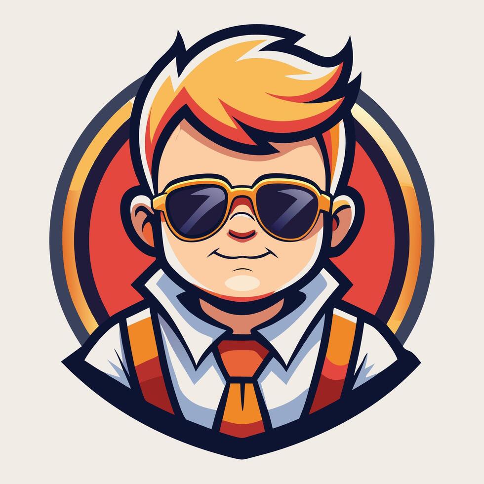 a cartoon character with sunglasses and tie vector