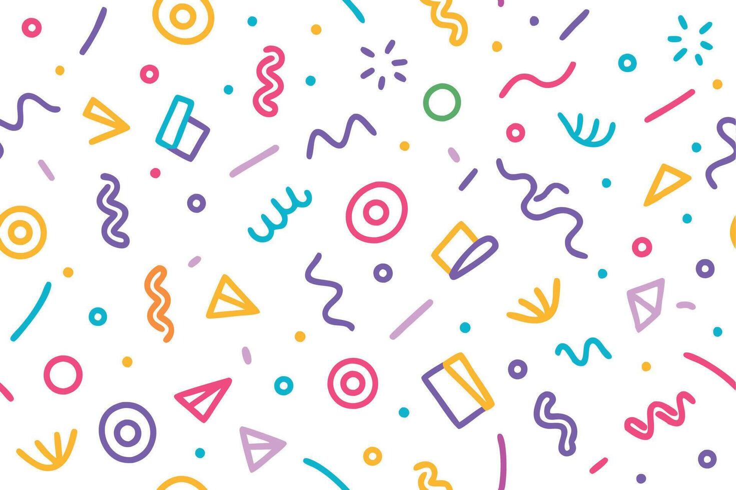 seamless pattern with colorful shapes and lines vector