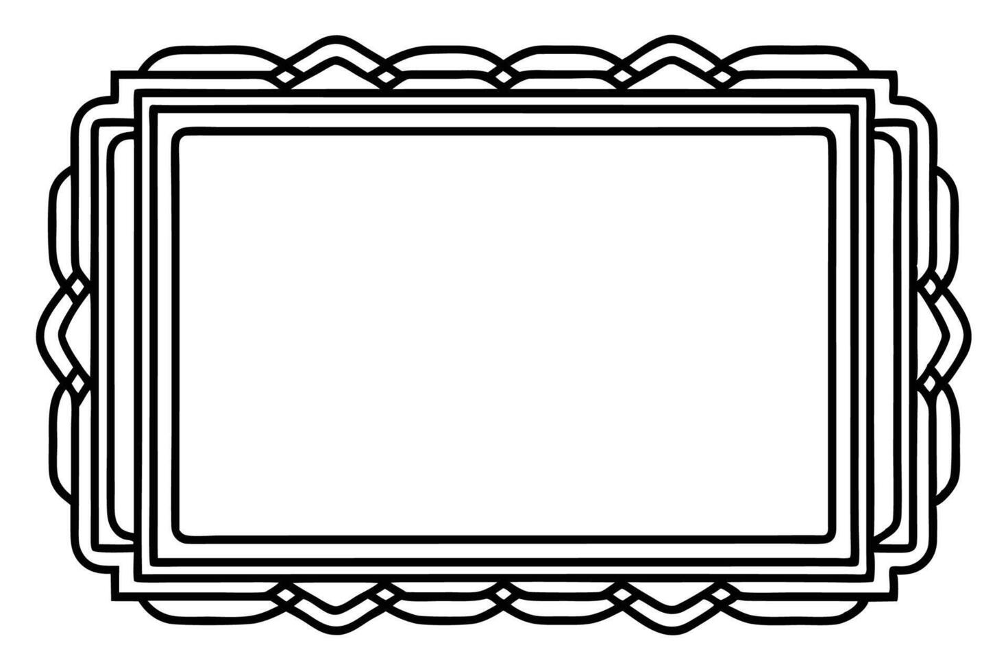 a black and white drawing of a frame vector