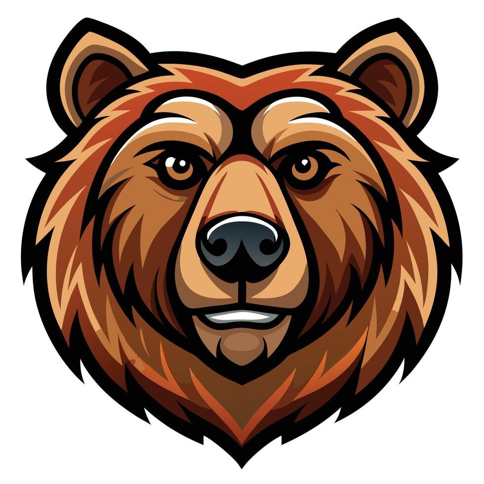 a bear head with a big nose and big eyes vector