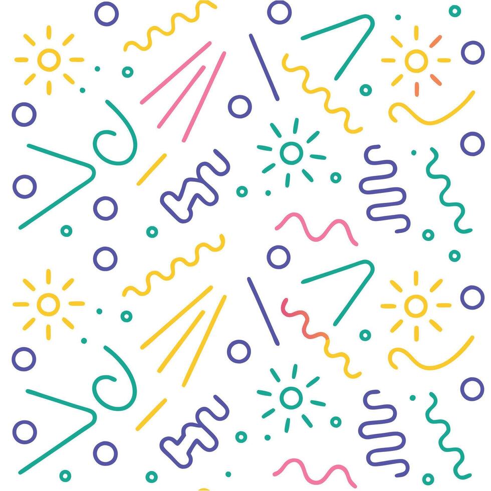 a colorful pattern with various shapes and symbols vector