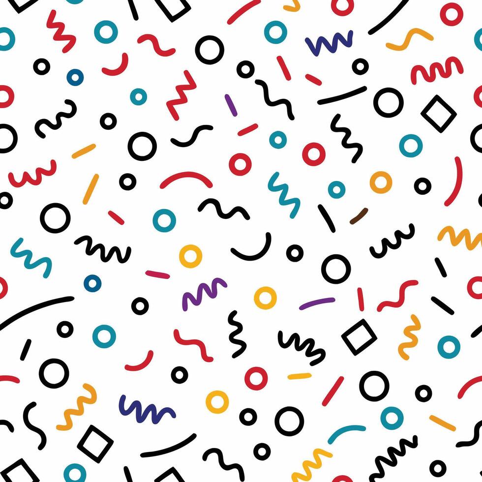 seamless pattern with colorful shapes and lines vector
