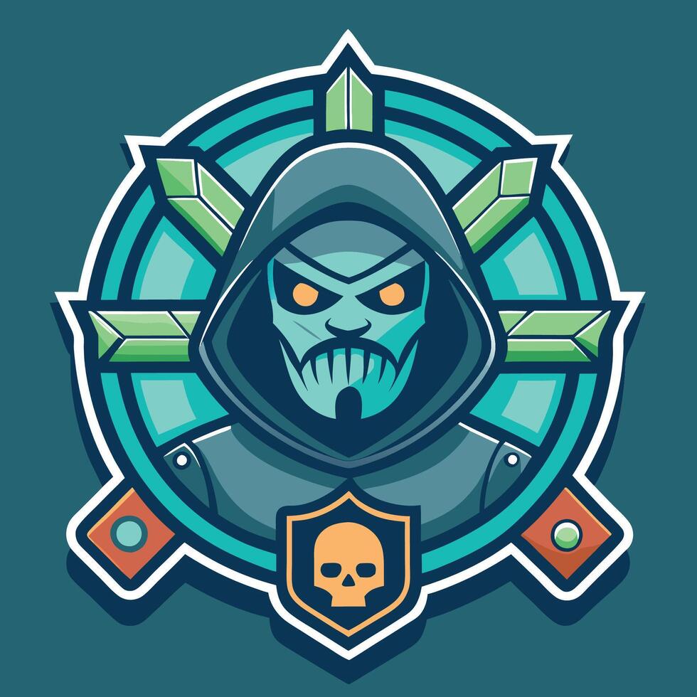 a cartoon character with a hood and sword vector