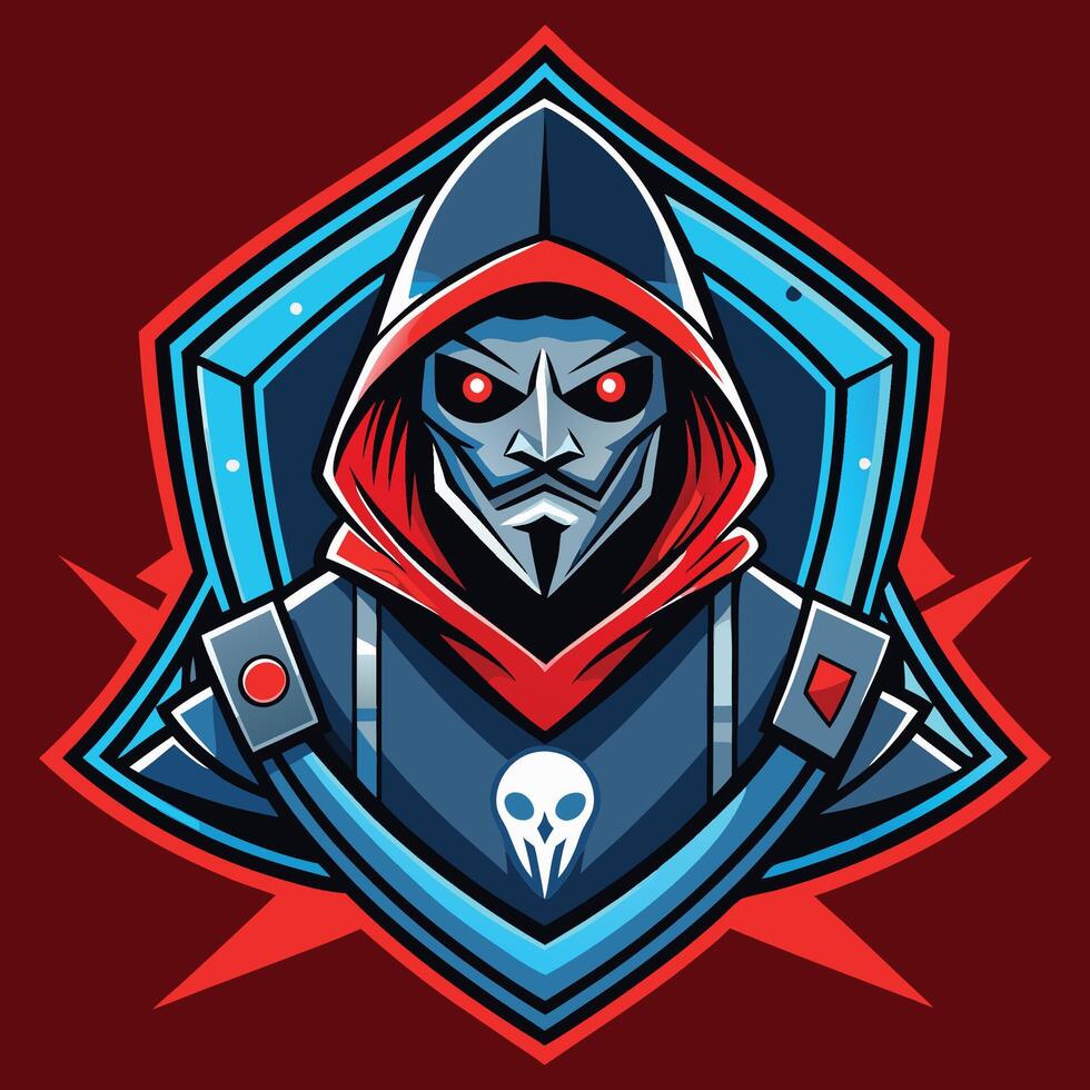 a cartoon character with a hoodie and a red mask vector