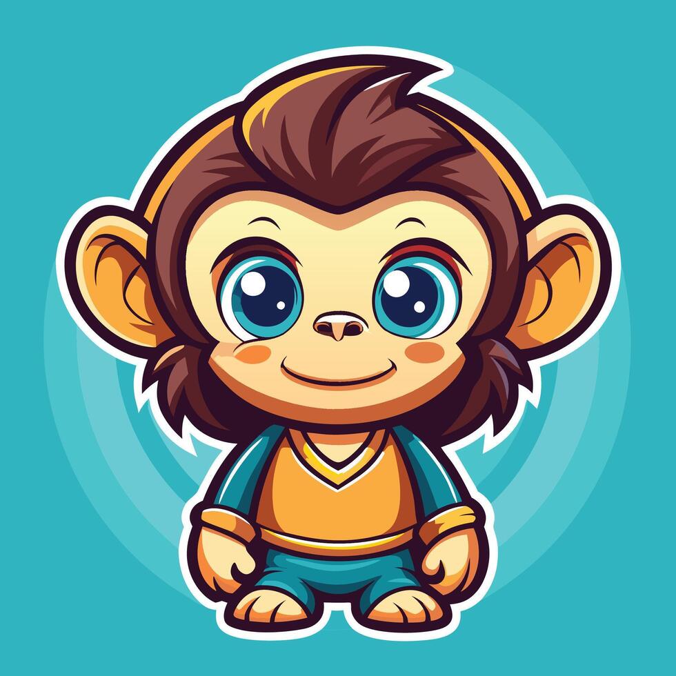 cartoon monkey character illustration vector