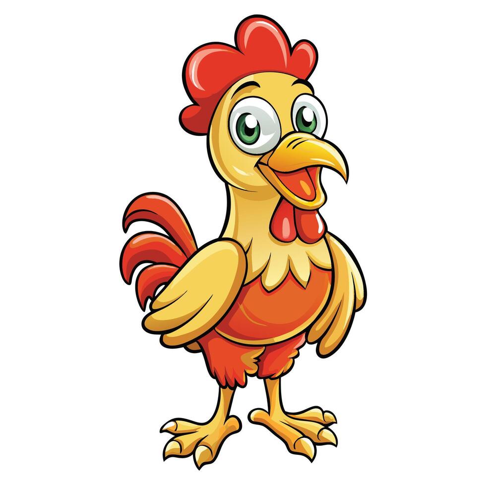 cartoon chicken art vector