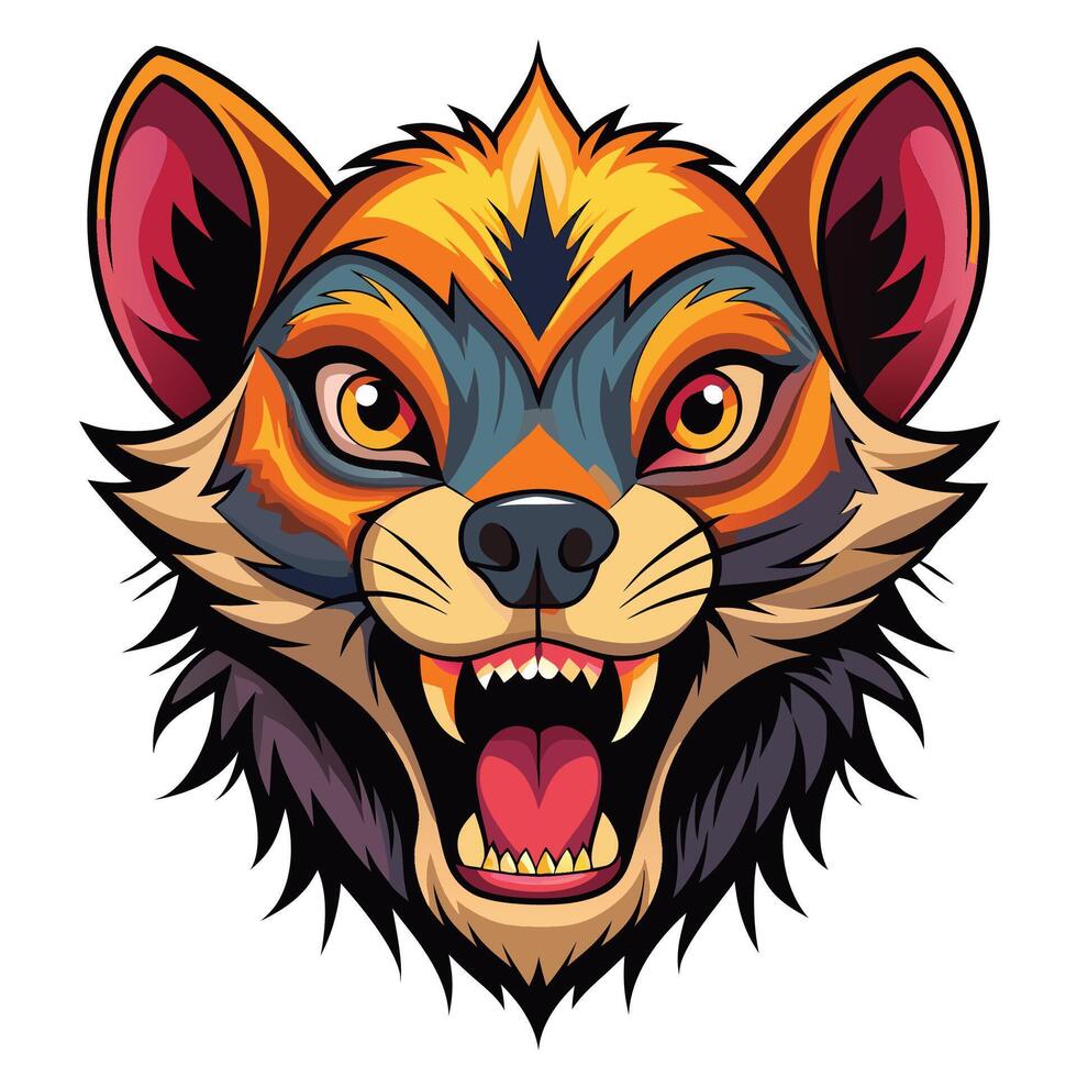 a cartoon fox head with its mouth open vector