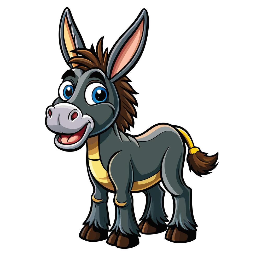cartoon donkey with big eyes and a big nose vector