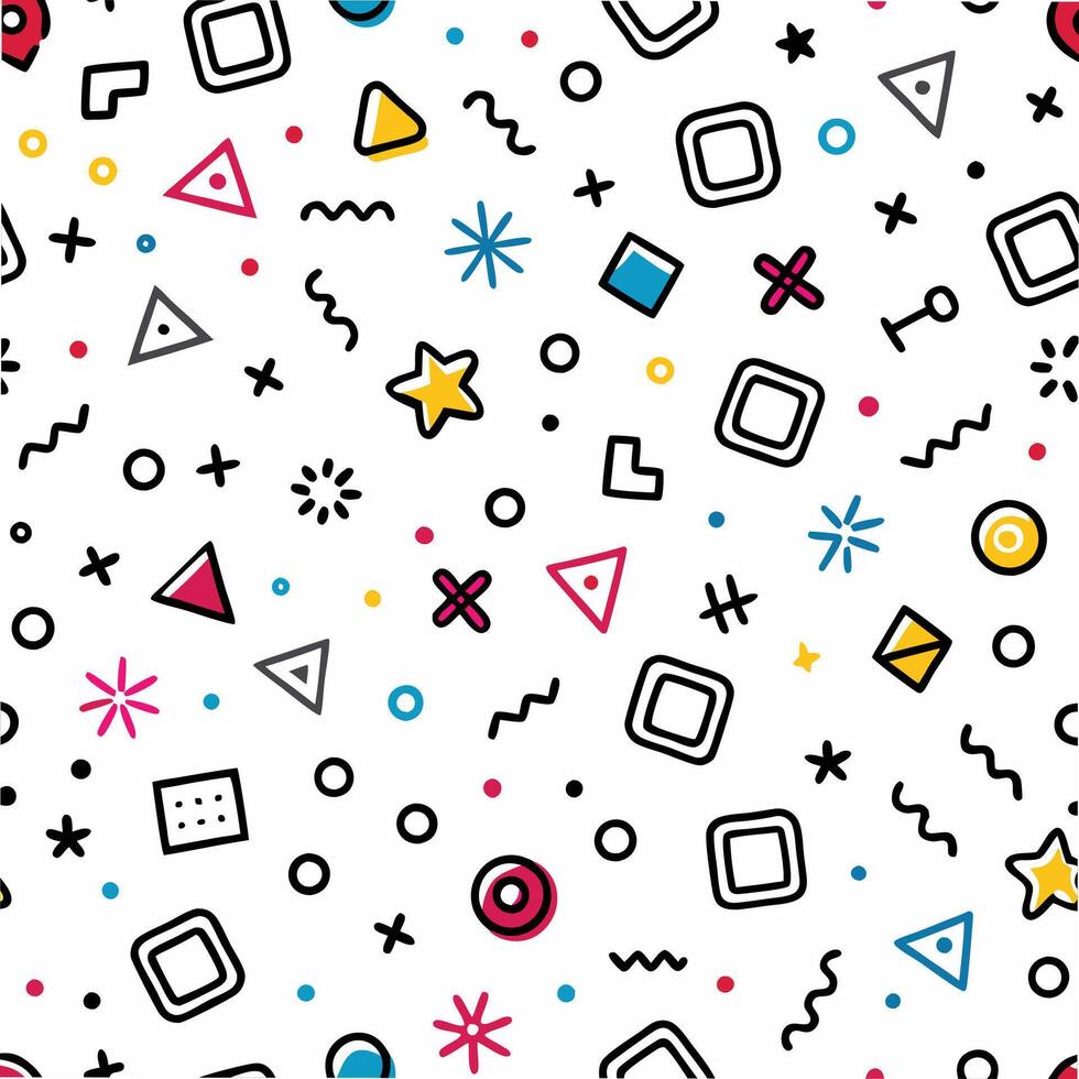 seamless pattern with colorful geometric shapes and shapes vector