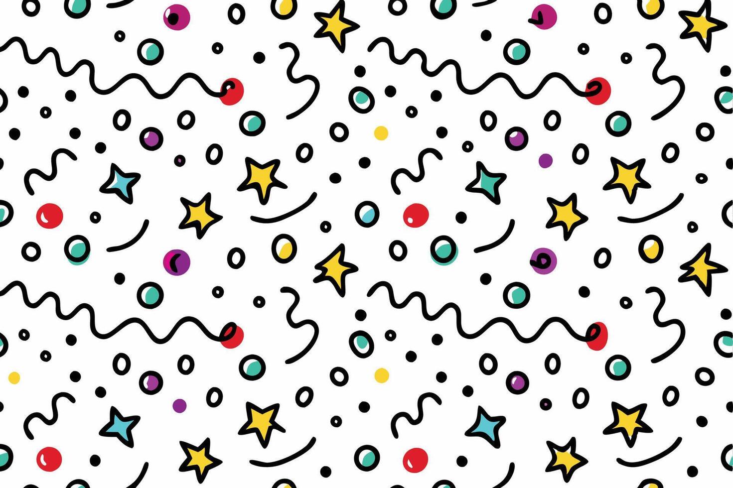 a colorful pattern with stars and dots vector