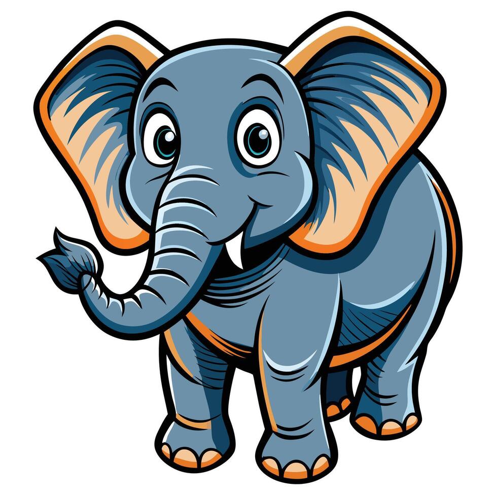 an elephant with big ears and a big trunk vector