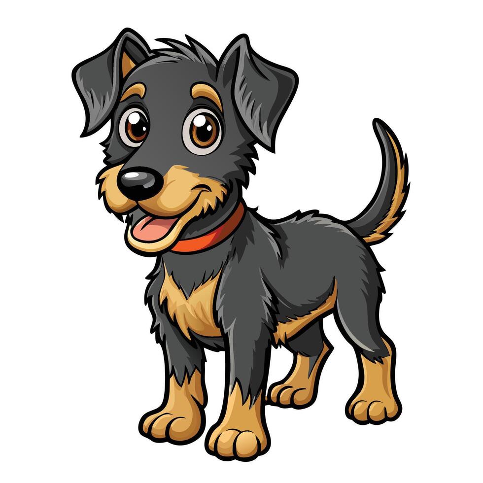 a cartoon dog with a black and brown coat vector
